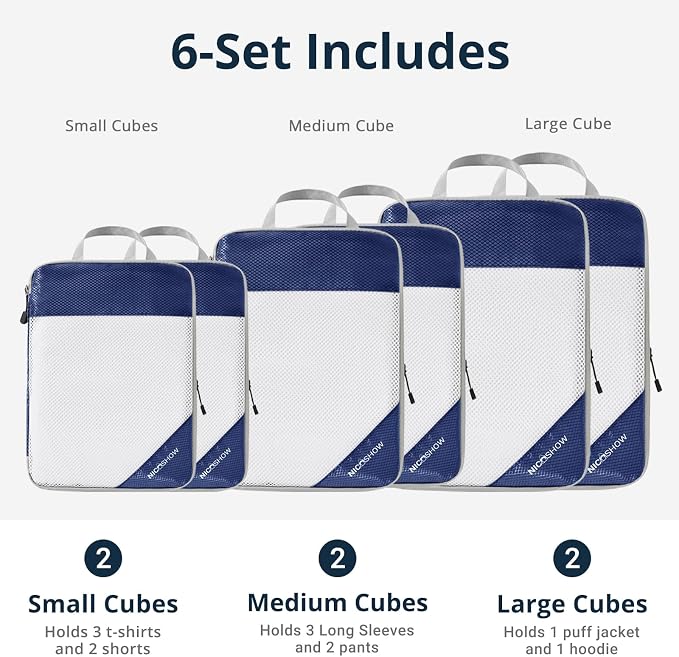 6 Set Compression Packing Cubes - Image 3