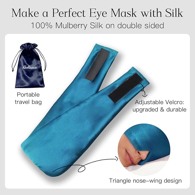 100% Natural Silk Eye Mask for Women Men, Soft Pressureless Cooling Blackout - Image 6