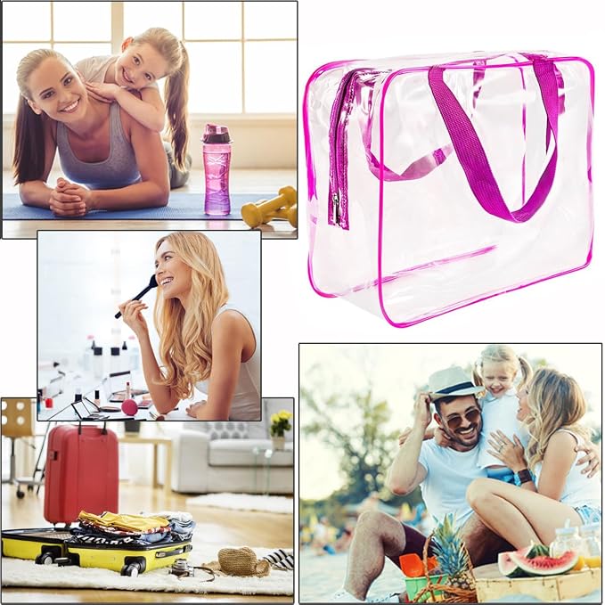 2Pcs Crystal Clear PVC Travel Toiletry Bag Kit - Image 3