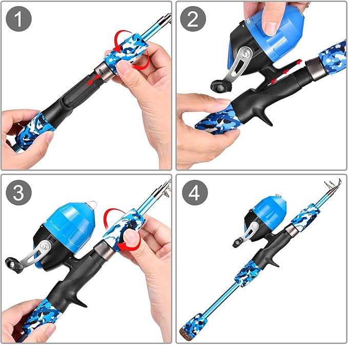 ODDSPRO Kids Fishing Pole Pink, Portable Telescopic Fishing Rod and Reel Combo - Image 5
