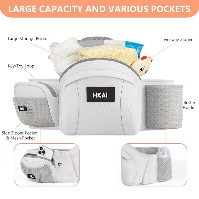 HKAI Baby Hip Carrier, Mom’s Choice Award Winner, Baby Carrier - Image 2