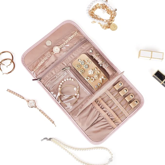 BELALIFE Travel Jewelry Case Organizer, Foldable Storage Roll - Image 2