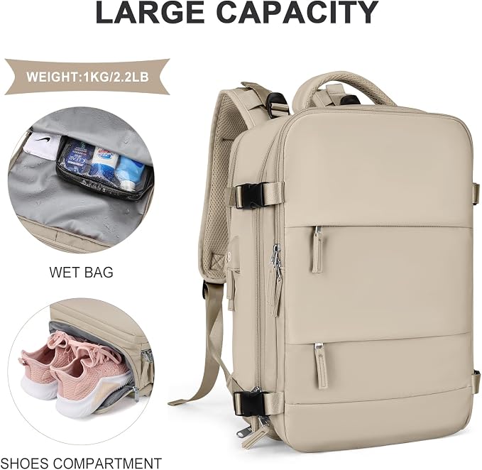 coowoz Travel Backpack For Women Men, Carry On Backpack, Hiking Backpack - Image 3