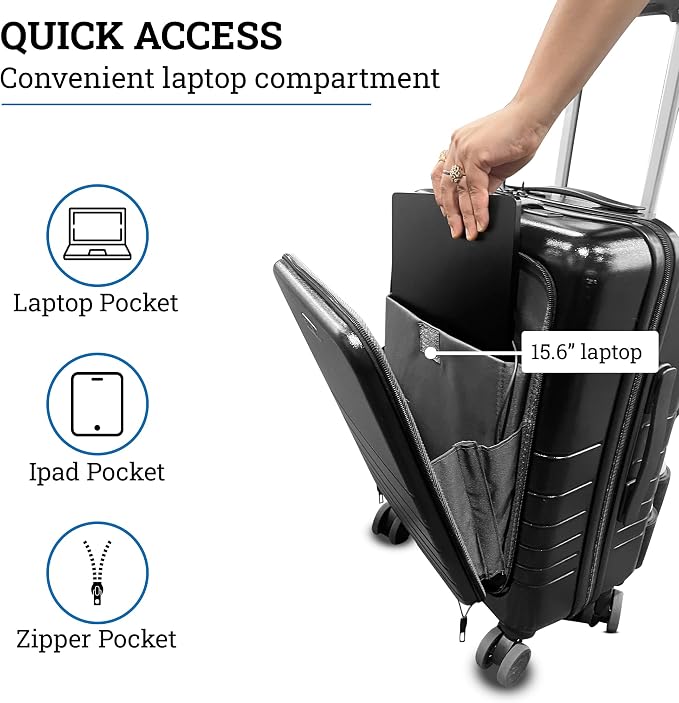 20 Inch Hardside Carry On Luggage - Image 7