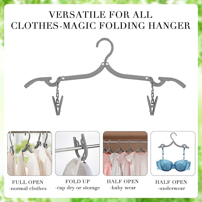 12 Pieces Folding Travel Hangers Foldable - Image 4