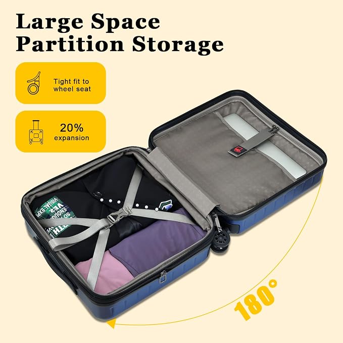 16 Inch Carry On Luggage Airline Approved, Expandable Lightweight ABS+PC Hard - Image 3