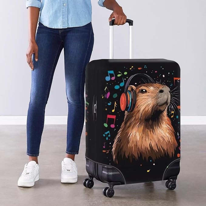 Capybara Luggage Cover Fits 22-25 Inch Luggage Anti-Scratch Spandex Zipper - Image 4