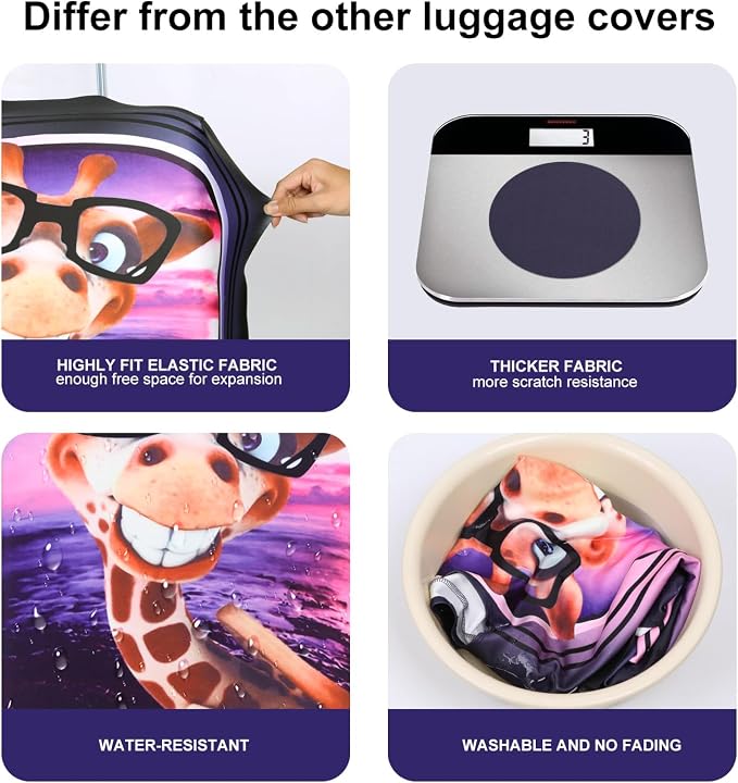 7-Mi 3D Print Design Travel Suitcase Protector Trolley Case Cover 19"-30" Sleeve - Image 5