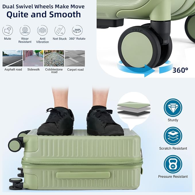 Hard Shell Suitcases Expandable Travel Luggage Sets 2 Piece, Carry on and Check - Image 6