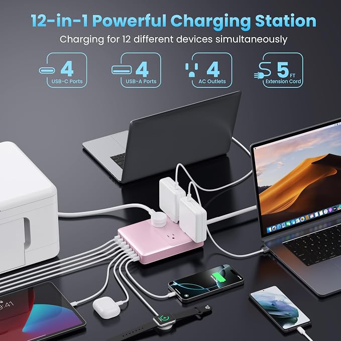 12-in-1 Charging Station USB C Power Strip - Image 2
