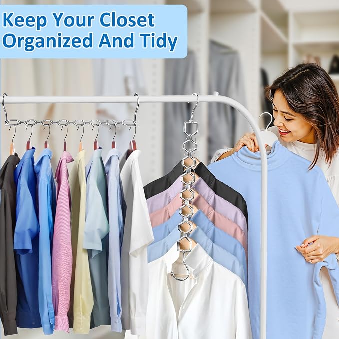3 Pack Space Saving Hangers for Clothes, Heavy Duty 30Lbs Capacity Magic - Image 6