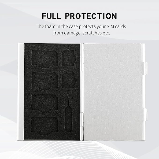 Aluminum SIM Card Case, 15Slots Ultrathin SIM Card Holder, Fit - Image 4