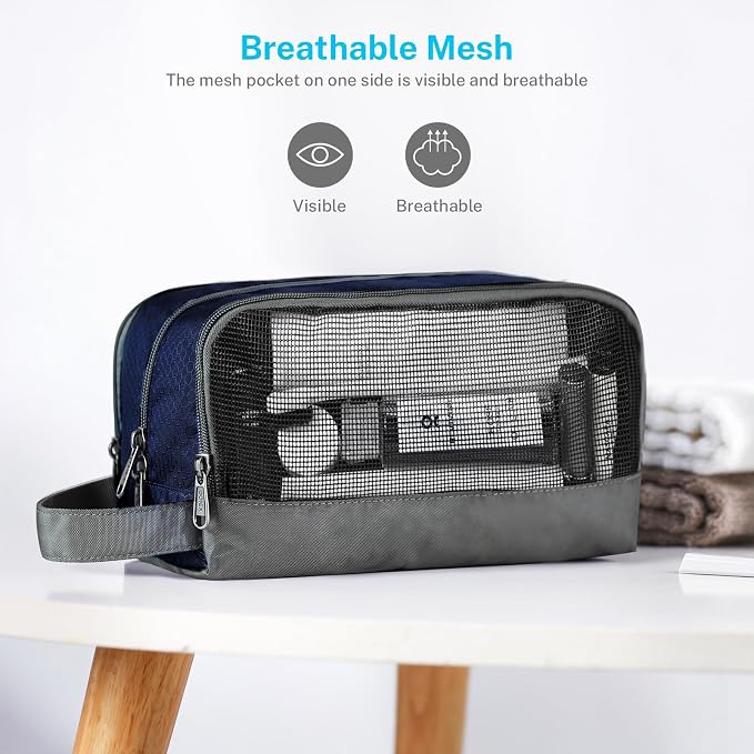 Gonex Travel Toiletry Bag Nylon, Dopp Kit Shaving Bag Toiletry Organizer Deep - Image 5