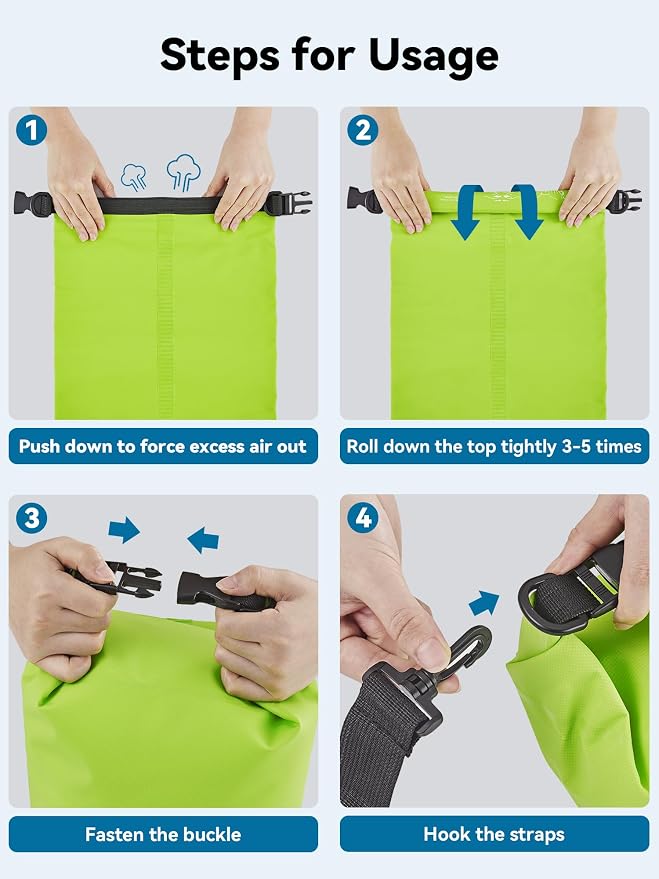 HEETA Waterproof Dry Bag for Women Men 5L/10L/20L/30L/40L Roll Top Lightweight - Image 4
