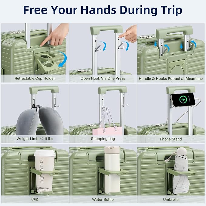 Hard Shell Suitcases Expandable Travel Luggage Sets 2 Piece, Carry on and Check - Image 2