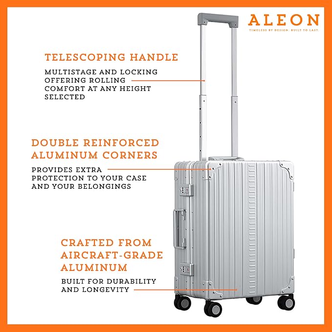 All Aluminum Lightweight Carry-On Luggage - Image 3