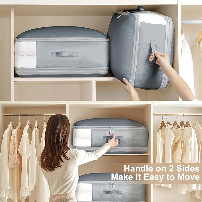 DIMJ Comforter Storage Bag - 110L Large Capacity Ultra Space Saving Self - Image 6