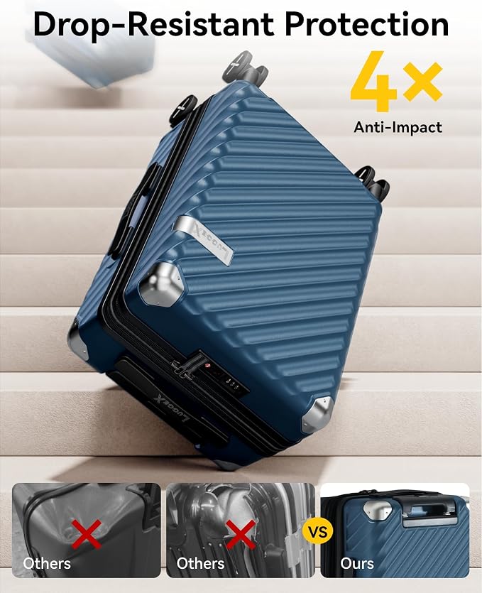 LUGGEX Luggage with Spinner Wheels, Polycarbonate Expandable Hard Shell Suitcase - Image 3