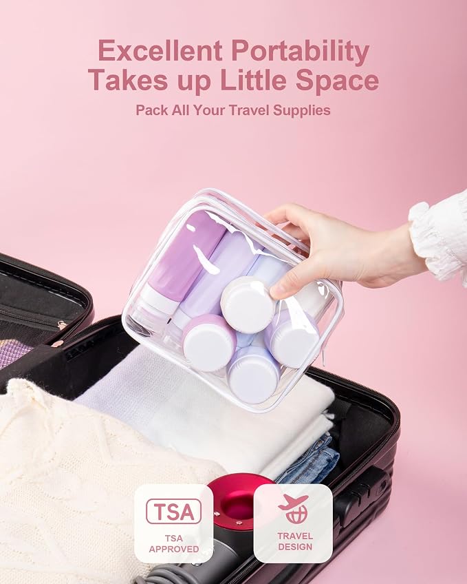 Travel Bottles for Toiletries 8 Pack, Travel Size Toiletries, Tsa Approved - Image 4