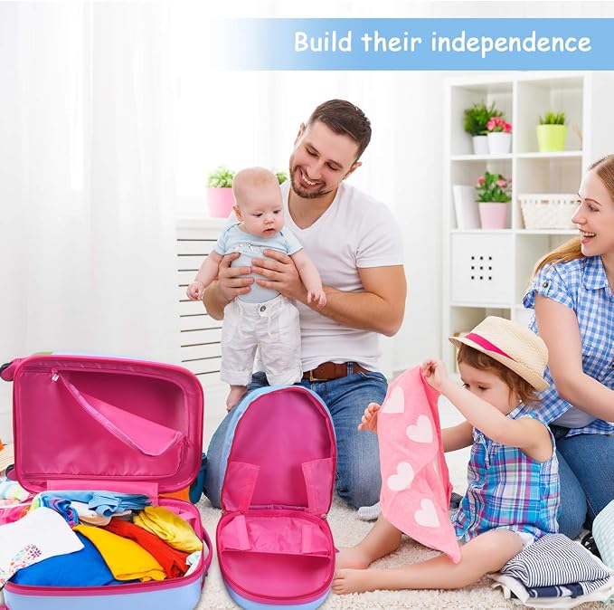 HONEY JOY Kids Luggage, 12” Travel Backpack & 16” Hard Shell Toddler Suitcase - Image 4