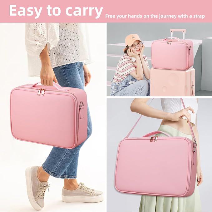 15"×11" Large Pink Makeup Bag - Image 7