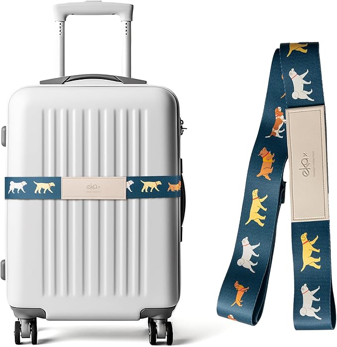 Luggage Straps for Suitcases, Adjustable Luggage Elastic Belt, Travel by EKAX