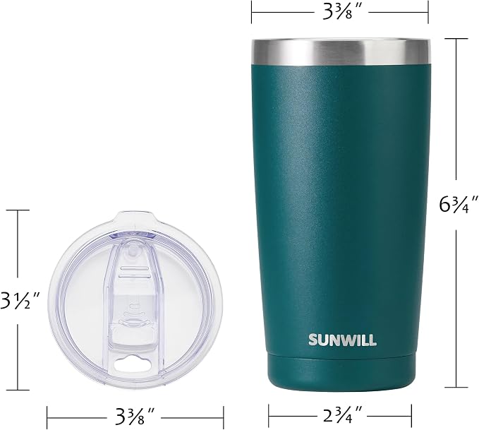 SUNWILL Travel Coffee Mug with Lid, 20 oz Tumbler Set of 2, Insulated Stainless - Image 3