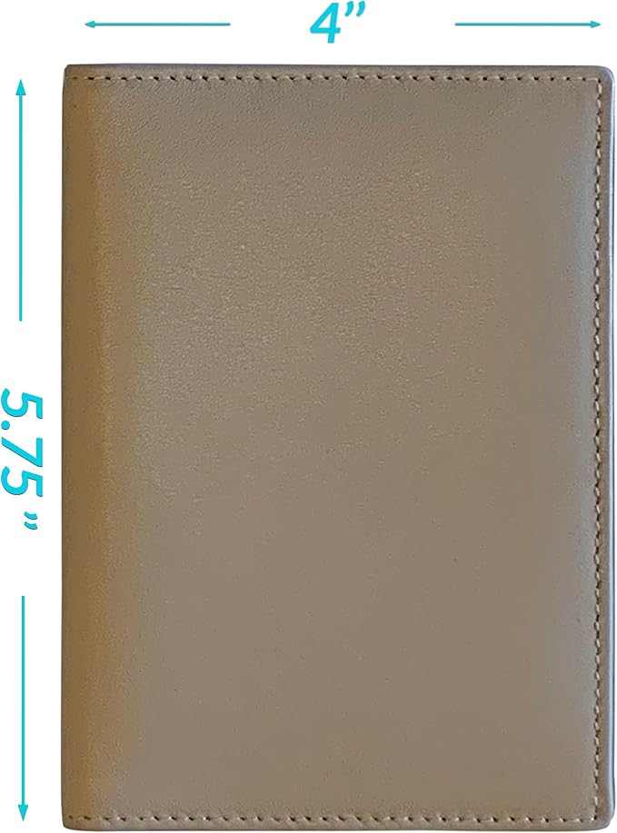 Personalized Monogrammed Taupe Leather RFID Passport Wallet - Image 4