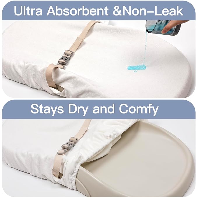 2-Pack Waterproof Changing Pad Covers-Soft Baby Nursery Diaper Changing Pad - Image 2