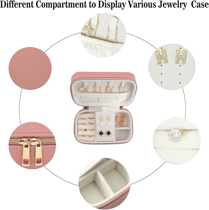 Travel Jewelry Case Bulk Of 2 For Women Weekend, PU Leather Compact Jewelry - Image 7