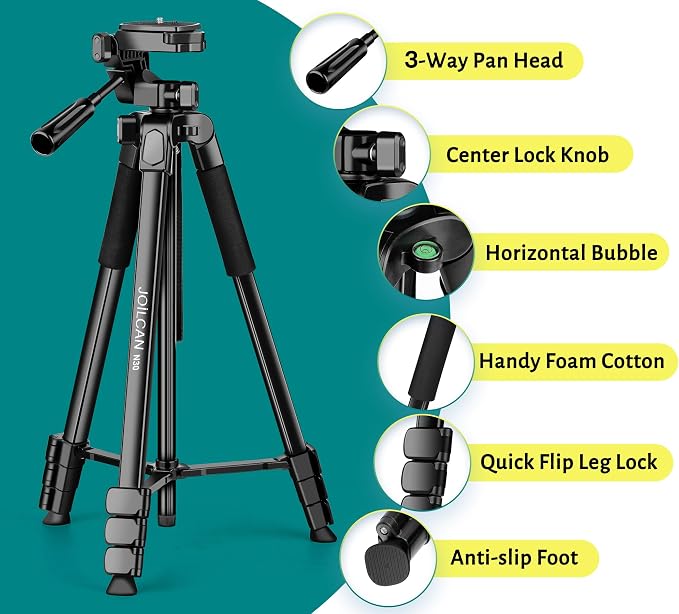 JOILCAN Phone Tripod, Professional Aluminum Travel Tripods - Image 7
