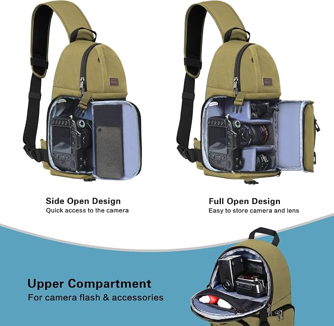 MOSISO Camera Sling Bag, DSLR/SLR/Mirrorless Camera Backpack Case Shockproof - Image 2