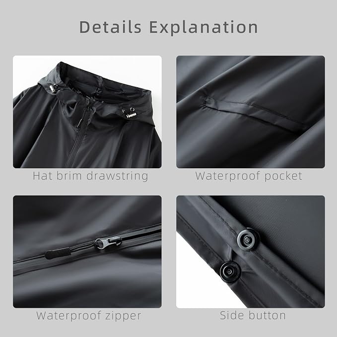 Cloak raincoat Unisex poncho Adult hooded men and women - Image 4