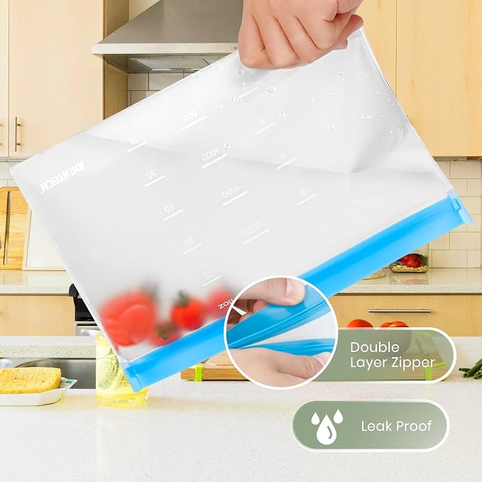 Dishwasher Safe Reusable Storage Bags Stand Up - Image 5