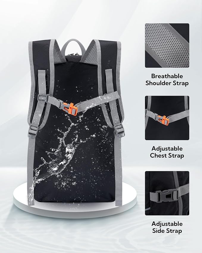 WATERFLY Hiking Foldable Daypack Backpack: 25L Ultra Lightweight Packable - Image 4