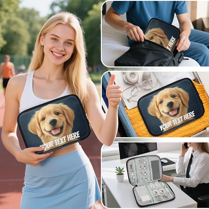 Custom Electronics Organizer Travel Case Customize Personalized Text Image - Image 7