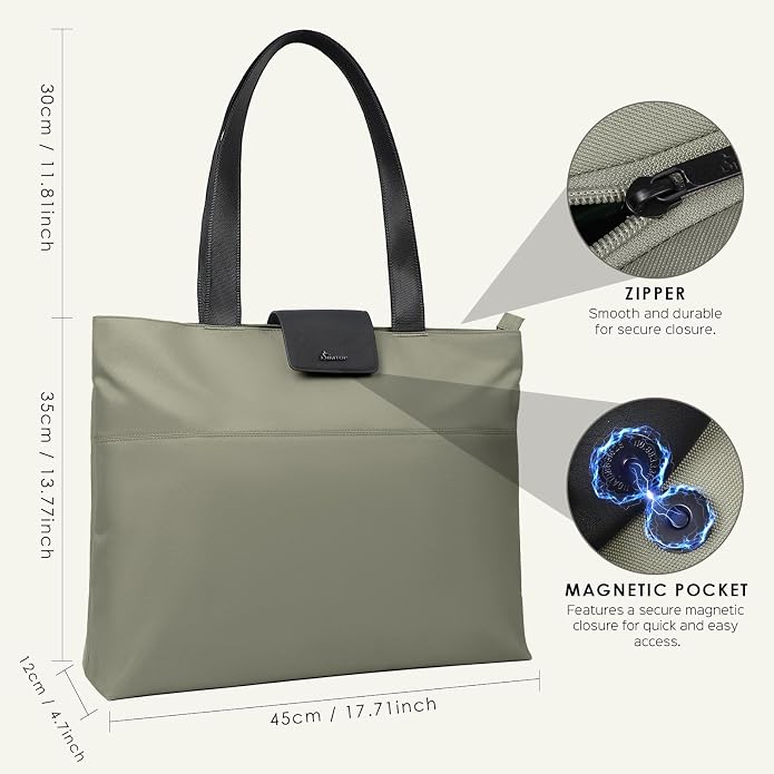 SIMTOP Tote Bag for Women with Magnetic Pocket Water Resistant Polyester 16.2" - Image 3