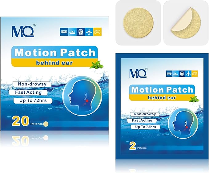 MQ 20ct Motion Sickness Patches, Light Color, Sea Sickness Patches Non Drowsy & by MQ