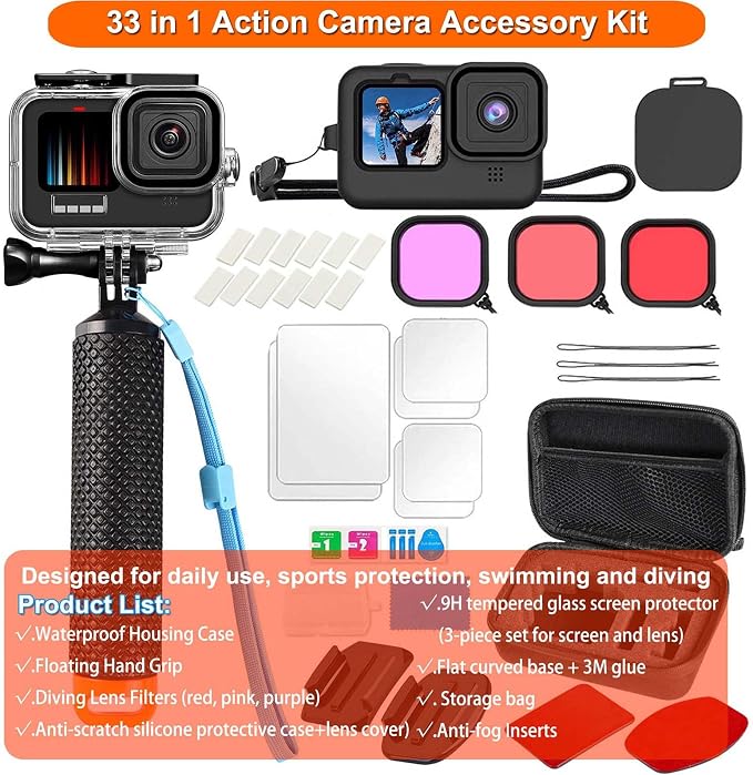 Compatible for Go Pro Hero 13 12 11 10 9 Black Waterproof Housing Case - Image 2