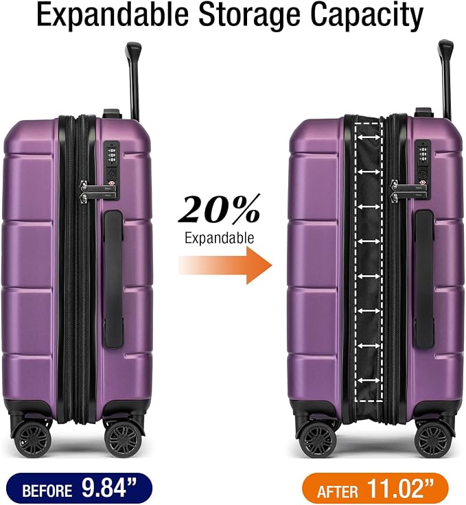KYME Hardside Expandable Carry On Luggage 22x14x9 Airline Approved - Image 2