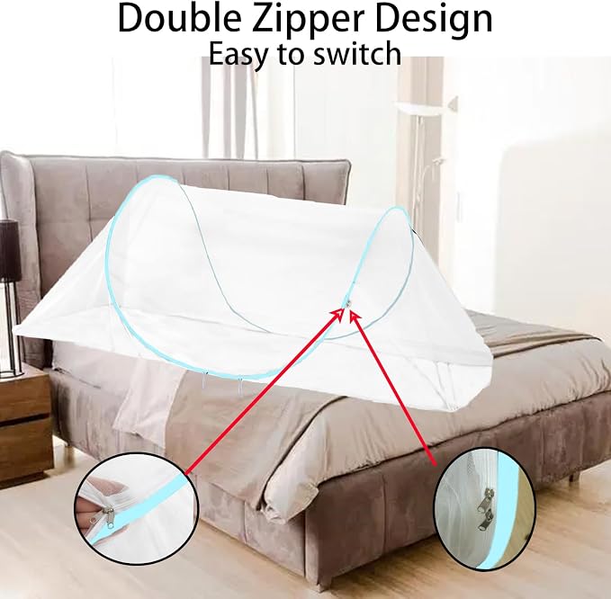 CMINGJ Large Pop Up Mosquito Tent, Portable Foldable Mosquito Net - Image 5