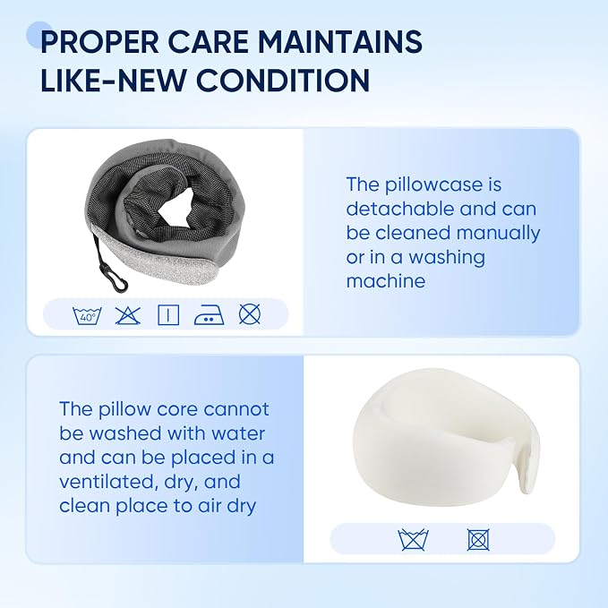 Compact Travel Pillow with Adjustable Straps & Washable Cover, Portable Neck - Image 7