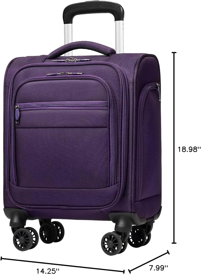 Coolife Underseat Carry On Luggage Suitcase Softside Lightweight Rolling Travel - Image 8