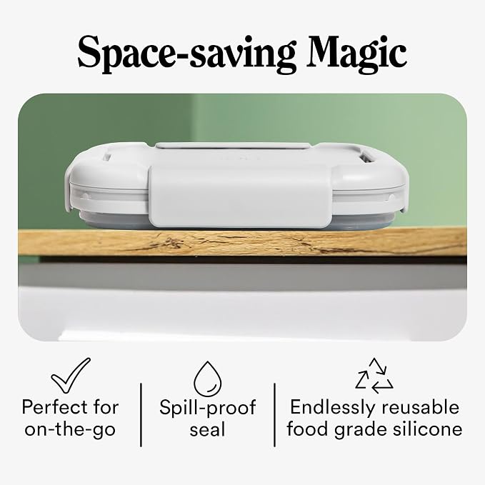 STOJO Collapsible Bento Box, Leak-Proof, Microwave & Dishwasher Safe, Premium - Image 3