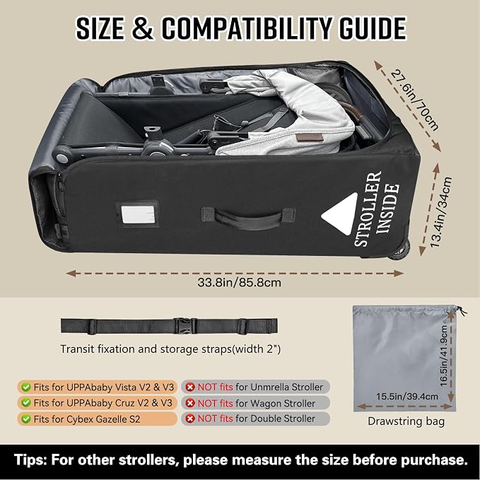 RAYMACE Padded Stroller Travel Bag - Image 2