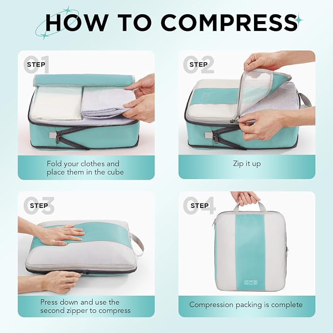 10 Set Compression Packing Cubes - Image 3