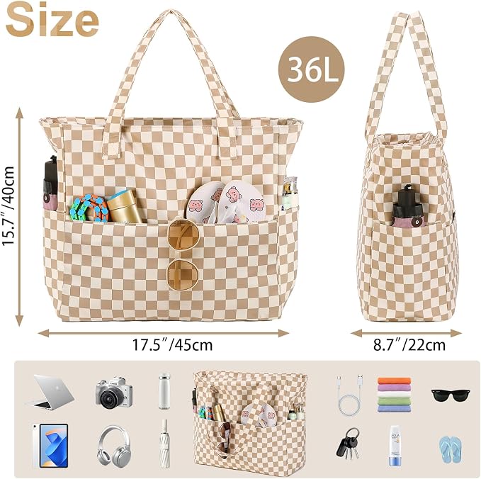 Beach Pool Bags Tote for Women Ladies Large Gym Tote Carry On Bag - Image 3