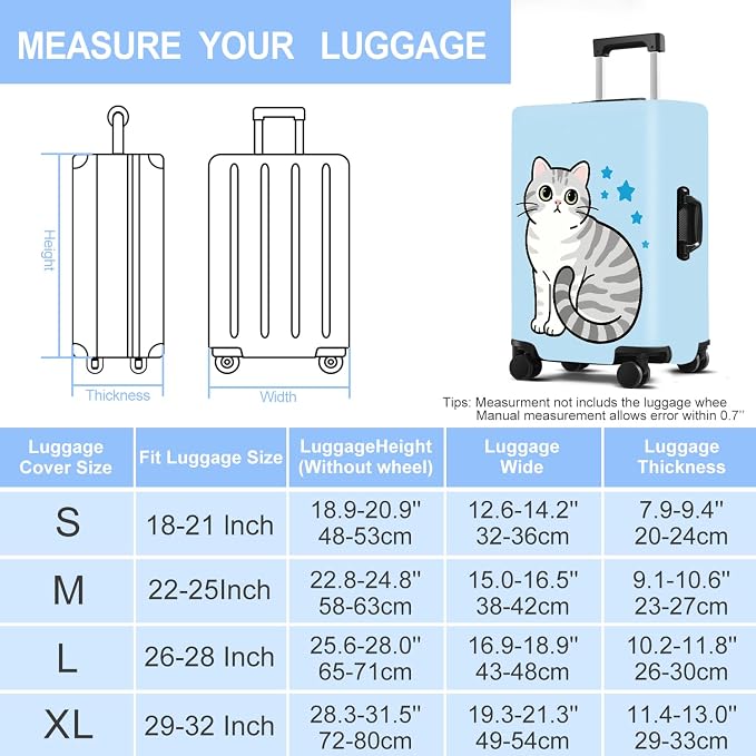 Luggage Cover Washable Suitcase Protector Anti-scratch Suitcase cover Fits - Image 6