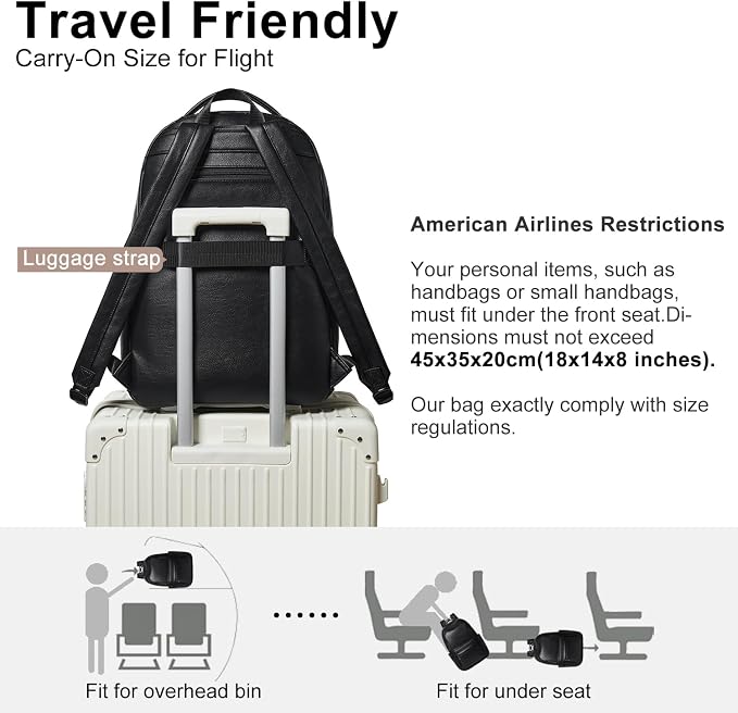 30L Business Laptop Backpack for Women Men, Travel Work Backpack Purse Faux - Image 6