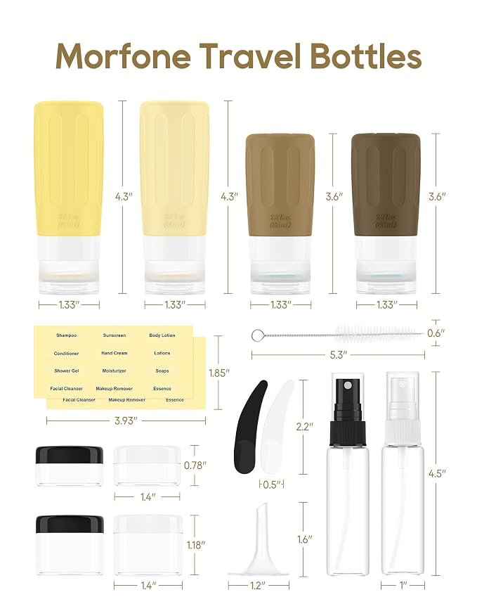 Morfone 16 Pack Silicone Travel Bottles Set - Image 6